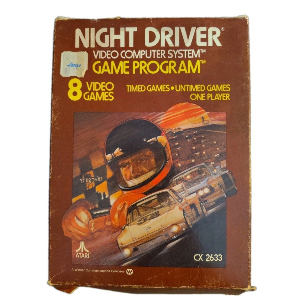Night Driver (Atari 2600, 1978) Complete In box